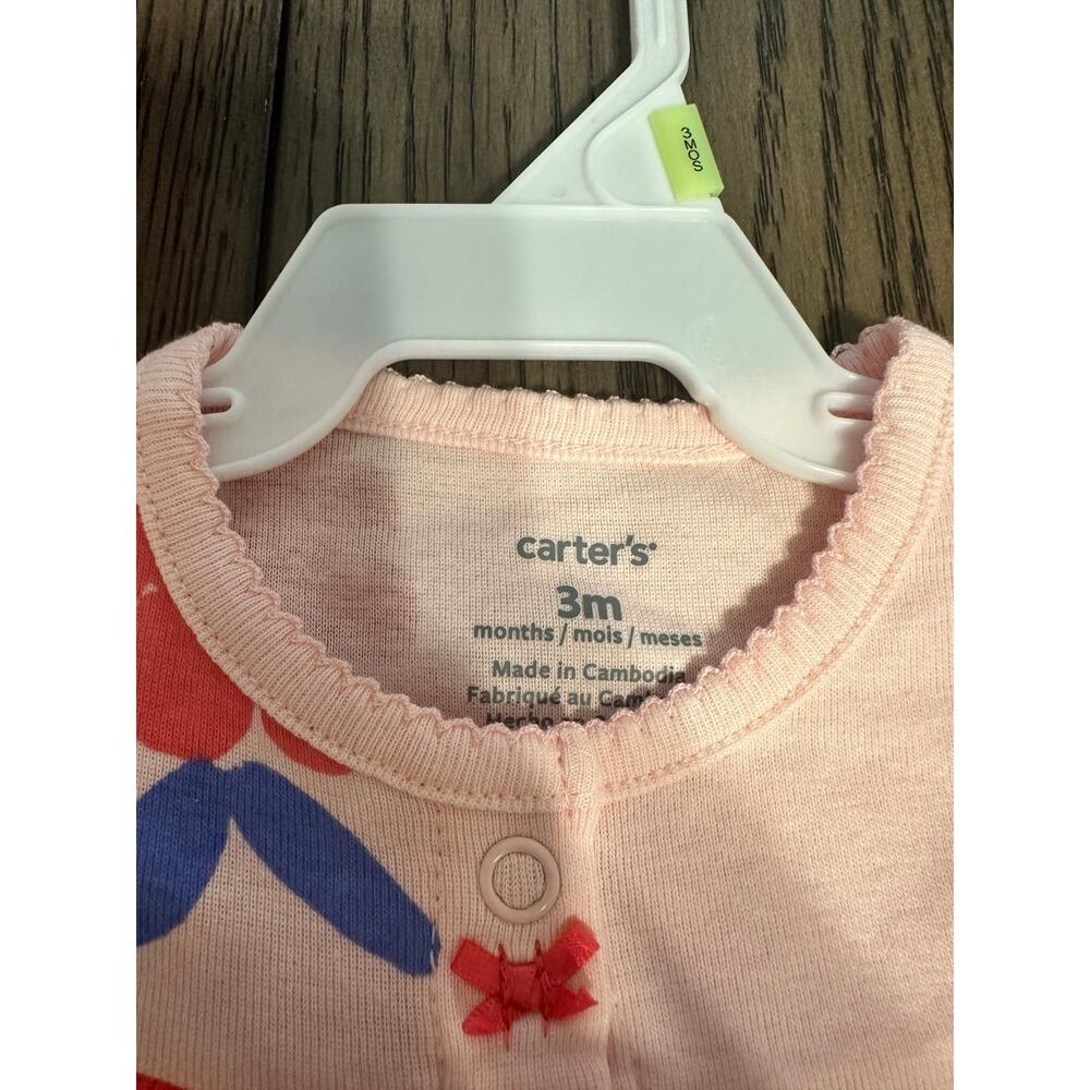 Carters baby girl raspberry onesie 3m - Picture 2 of 2
